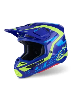 Alpinestars Hjälm S-M7 Deed Blå/Fluo Gul