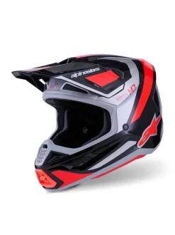Alpinestars Hjälm S-M7 Rise Svart/Silver/Fluo Röd