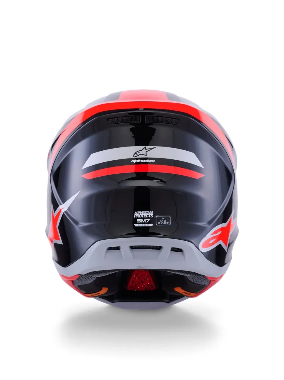 Alpinestars Hjälm S-M7 Rise Svart/Silver/Fluo Röd