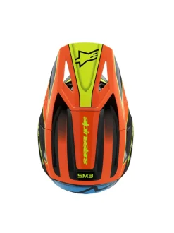 Alpinestars Hjälm SM3 Youth Fray Svart/Orange/Gul Fluo