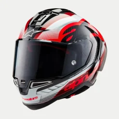 Alpinestars Hjälm Supertech R10 Team Svart/Carb/Röd/Vit