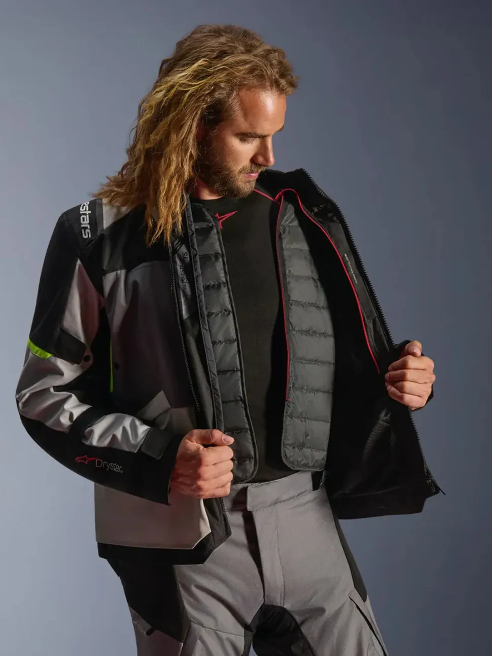Alpinestars Jacka Andes v4 Drystar Grå/Fluo Gul