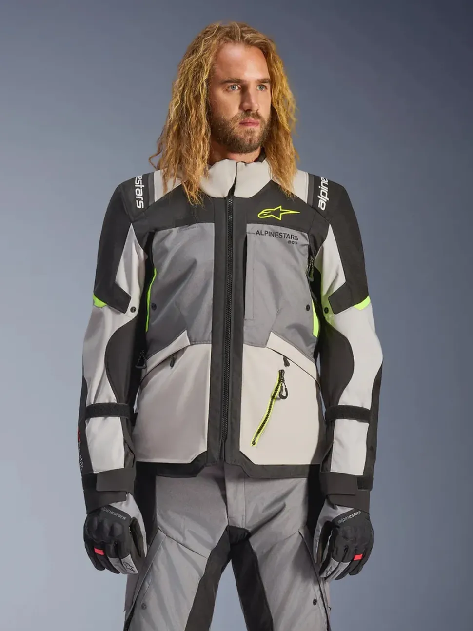 Alpinestars Jacka Andes v4 Drystar Grå/Fluo Gul