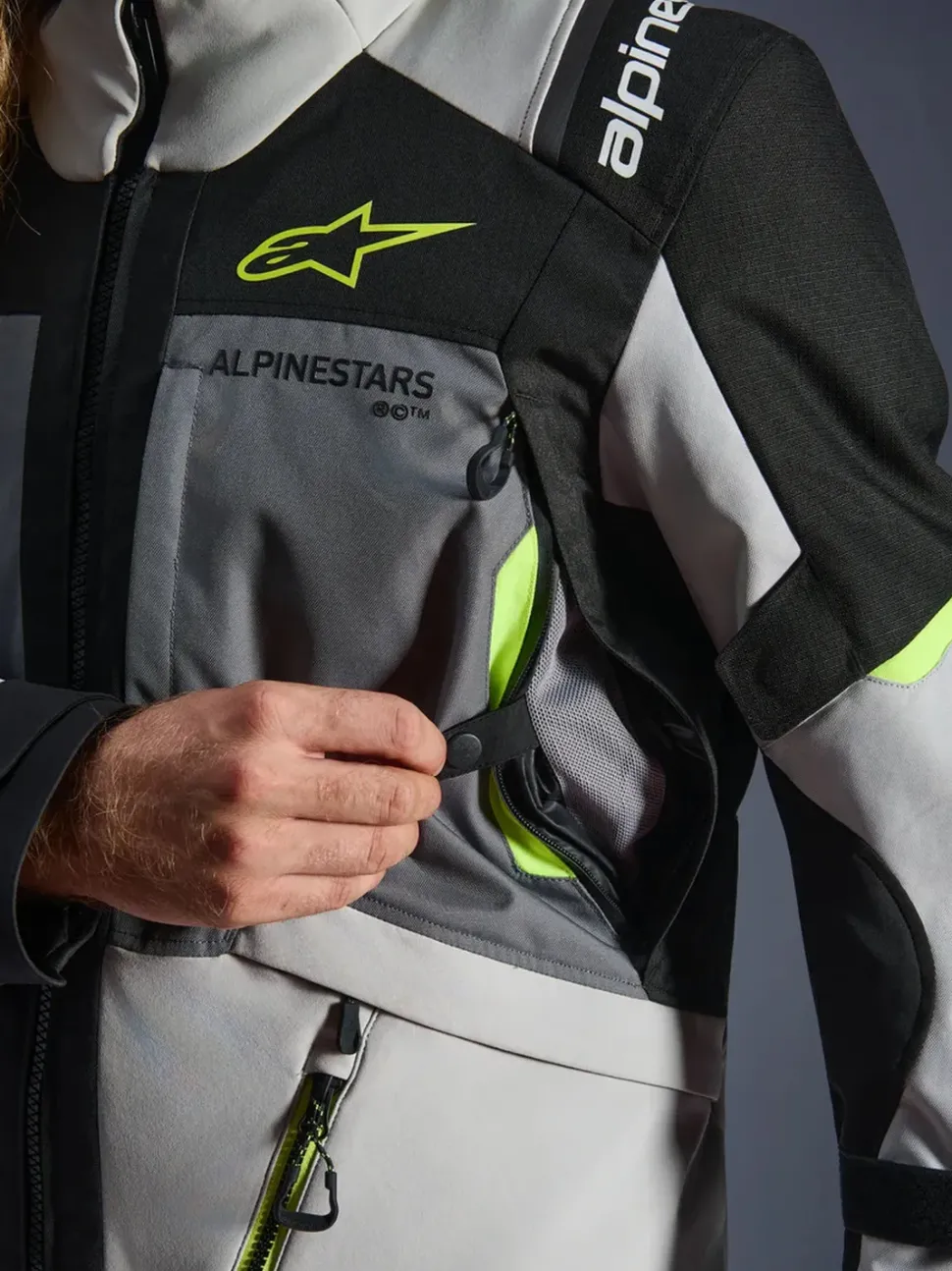 Alpinestars Jacka Andes v4 Drystar Grå/Fluo Gul