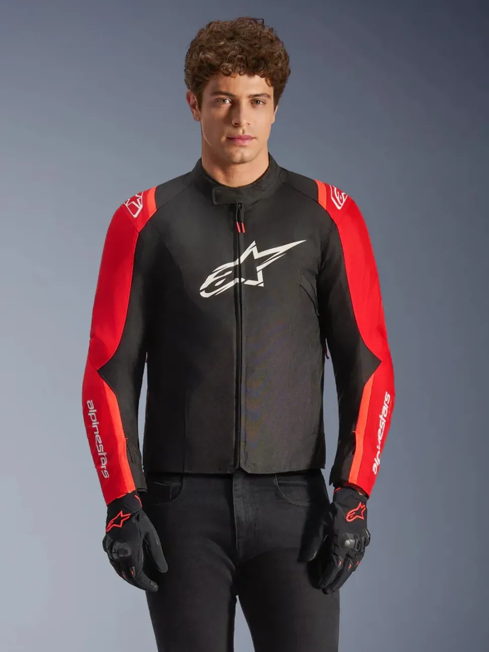 Alpinestars Jacka T-SPS v2 Vattentät Svart/Röd Fluo