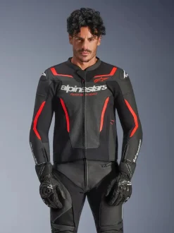 Alpinestars Skinnjacka GP Force v2 Svart/Fluo Röd