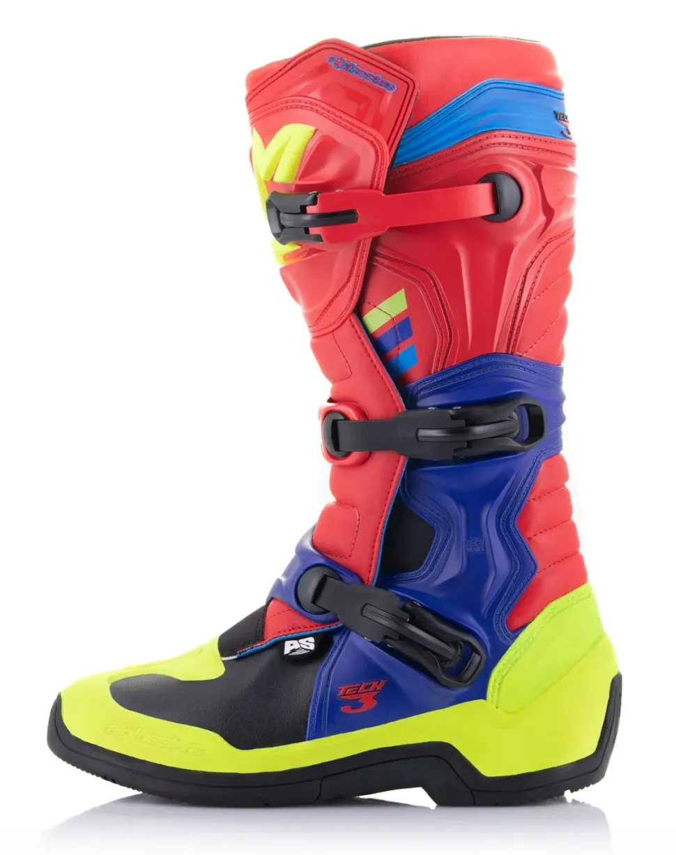 Alpinestars Stövel Tech 3 Röd/Blå/Gul Fluo