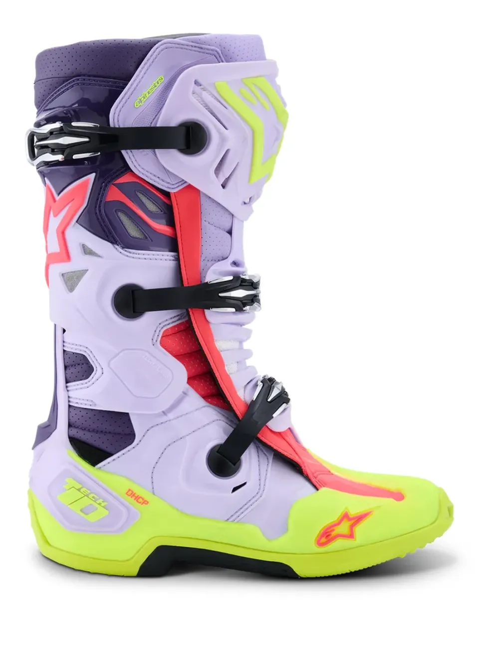 Alpinestars Stövel Vented Tech 10 Lila/Fluo Gul/Rosa