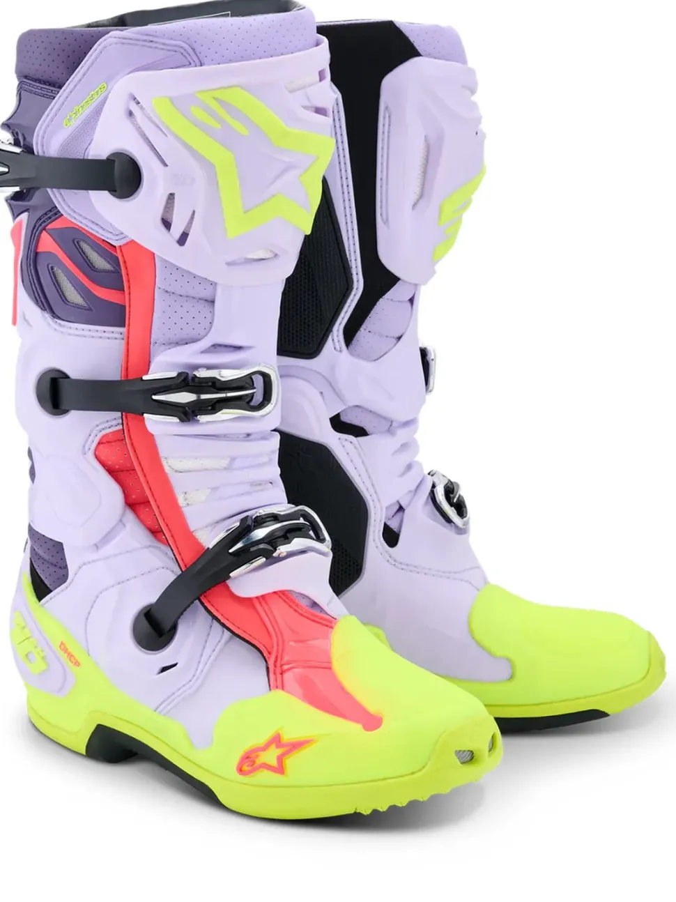 Alpinestars Stövel Vented Tech 10 Lila/Fluo Gul/Rosa
