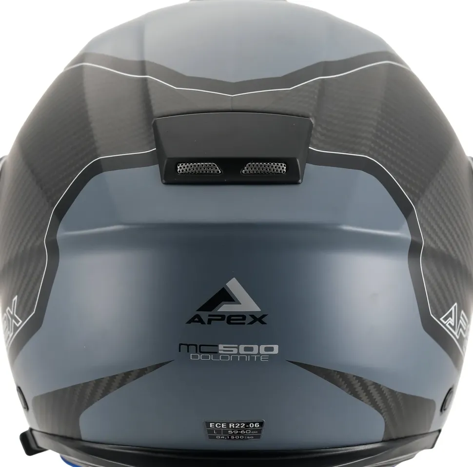 APEX Hjälm MC500 Carbon Dolomites svart/grå/silver glansig