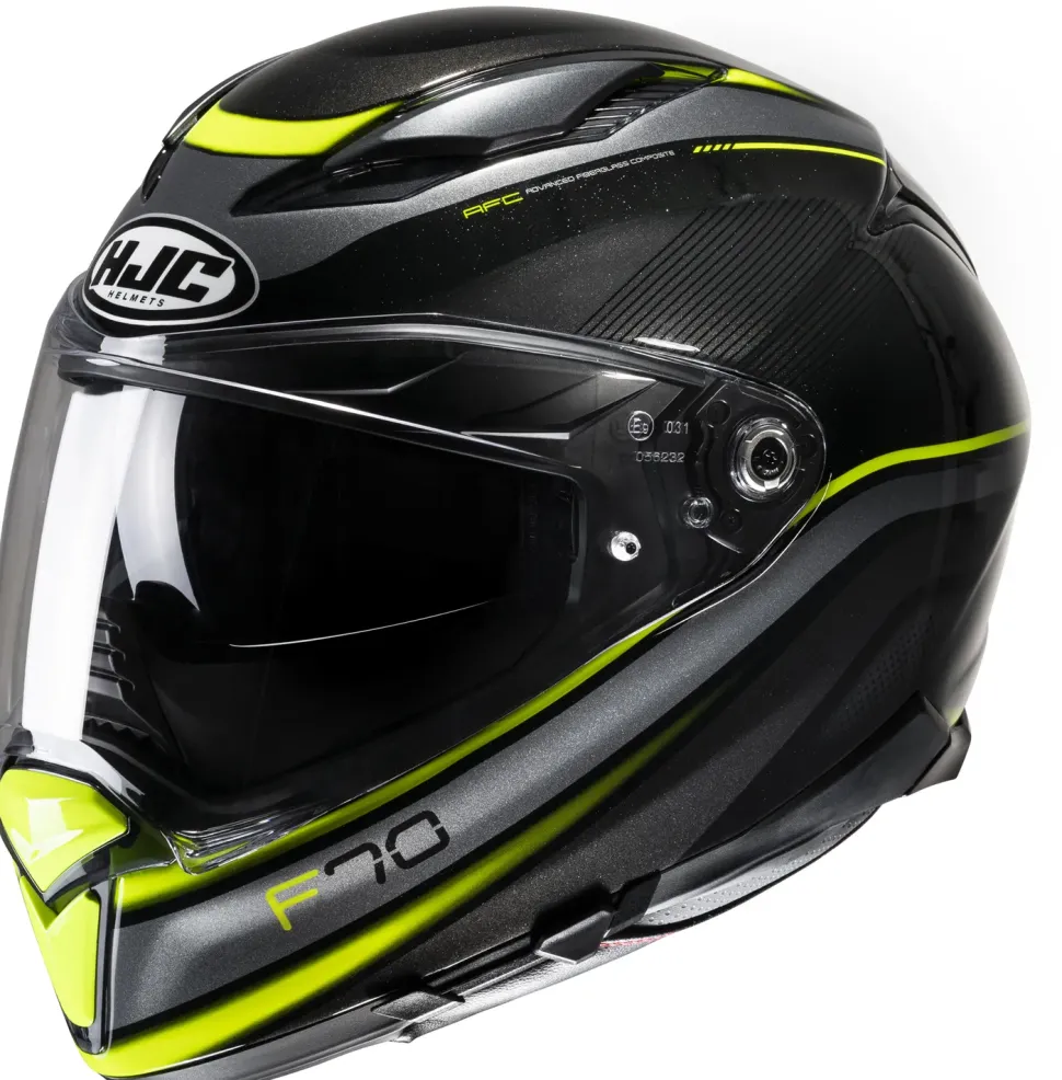 HJC Hjälm F70 Diwen Svart/Fluo Gul MC3H XS