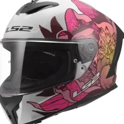 Hjälm Ls2 Ff820 Rapid Iii Poppies Ii Vit/Rosa