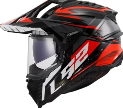 Hjälm Ls2 Mx701 Explorer Spire Svart/Titangrå/Röd