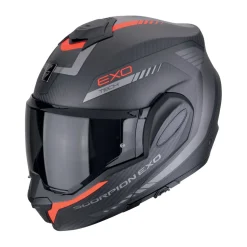 SCORPION Hjälm EXO-TECH EVO CARBON Cozy Mattsvart-Röd
